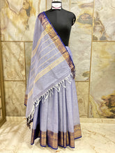 Steel Blue Cotton Saree